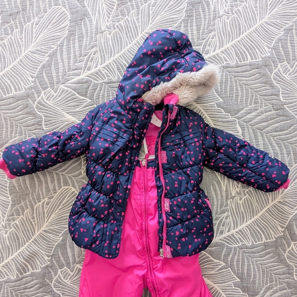 ZeroXposur Pink and Navy Heart Snowsuit - Picture 3 of 5